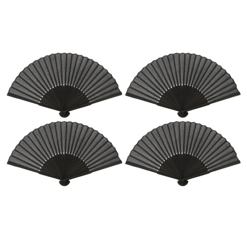 20Pièces Éventails Bambou Noir Décoration Élégante 2