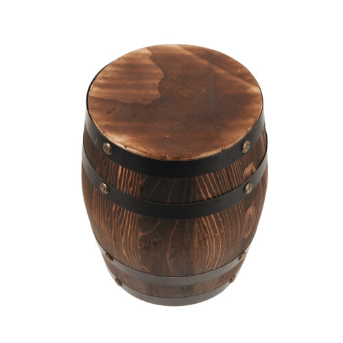 2Pcs Rustic Wine Barrel Stools Light Brown Outdoor Balcony Side Tables 1