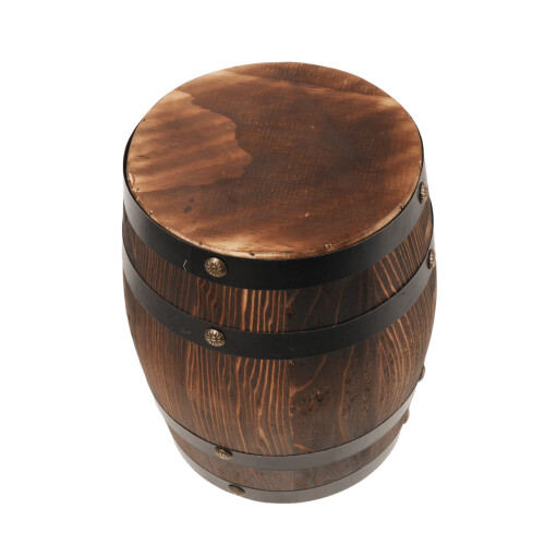 2Pcs Rustic Wine Barrel Stools Light Brown Outdoor Balcony Side Tables 2