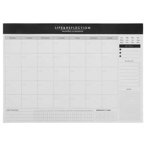 2Pcs Portable White Paper Monthly Schedule Pad Undated Simple Planner 2