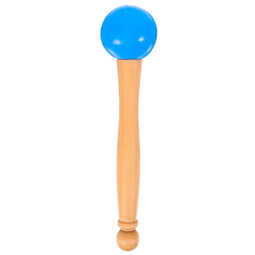 3Pcs Wooden Handle Singing Bowl Mallets Blue Rubber Head Accessory