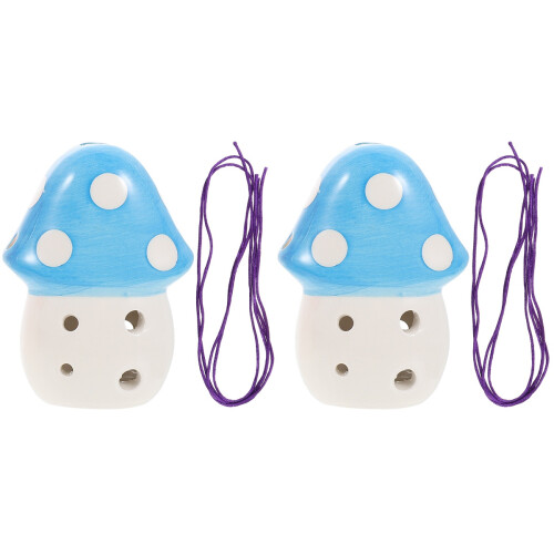 2Pcs Beginner 6-Hole Ceramic Ocarina for Kids Portable Sky- 1