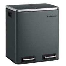 Metallmülltonne 30 l Mülltonne mit Doppelkompartment 2 x 15 Liter mit Inneneimern