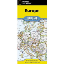 National Geographic Europe Map Folded with Flags and Facts by National