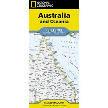 National Geographic Australia and Oceania Map Folded with Flags and Fa