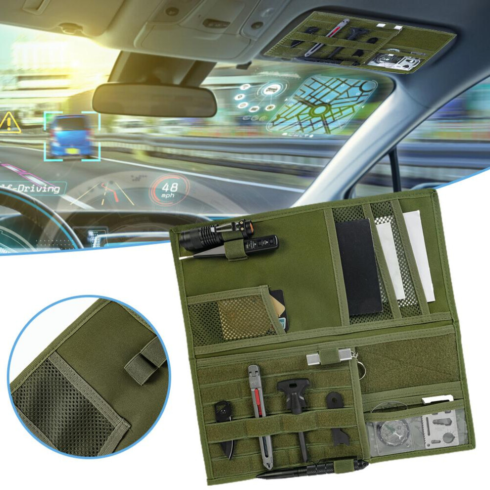 Easy To Install Car Sun Visor Organizer With Hook And Loop Design Featuring Molle Tactical Sun Visor And High-Quality Mat For Truck & Auto Accs 9190834355825