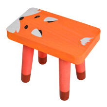 2Pièces Tabourets En Bois Orange, Légers Pour Enfants