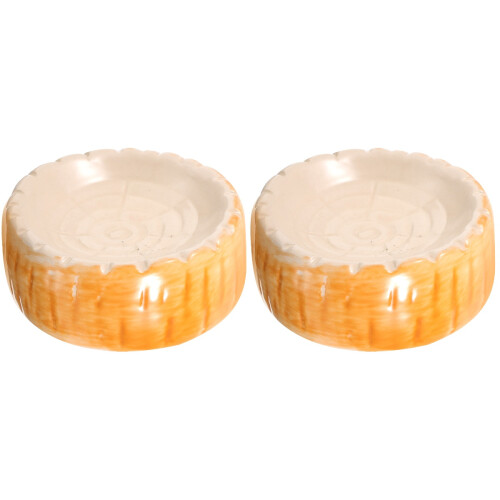 2Pièces En Céramique Pour Petits Animaux Couleur Orange 2