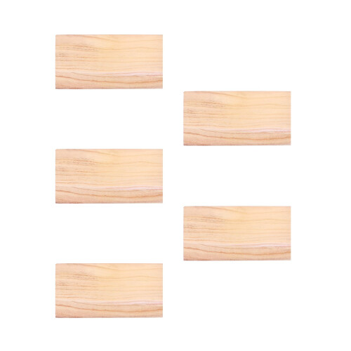 5Pièces Bois Rectangulaire Solide Pour Artisanat , Usage DIY 2