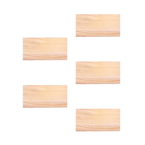 5Pièces Bois Rectangulaire Solide Pour Artisanat , Usage DIY 1