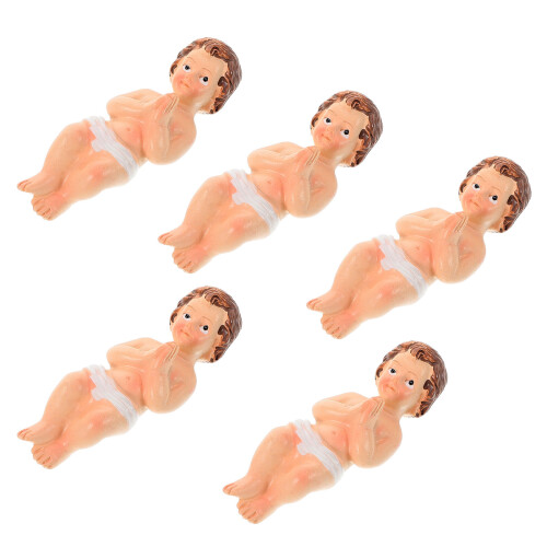 20Pièces Figures Bébé Résine Beige Pour Décor Chrétien 1