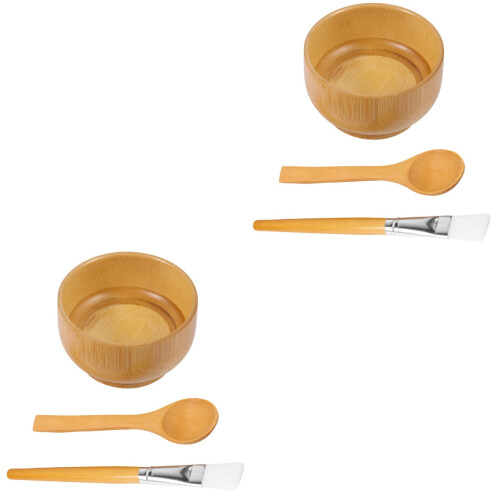 6Pièces Outils DIY Bol Bambou Coloré Pour 2
