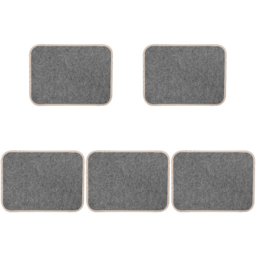 5Pièces Tapis Feutre Gris Confortable Pour Étudiants 2
