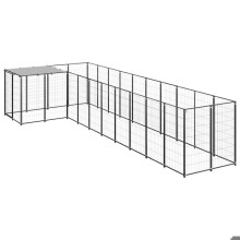 Cercado externo para animais cães 7,26 m² aço preto 02_0000553