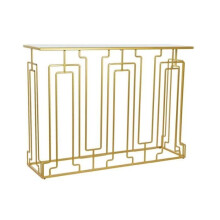 Side Table - LANA DECO - Thyann - Gold Mirror - Metal - 110 x 32 x 79 cm