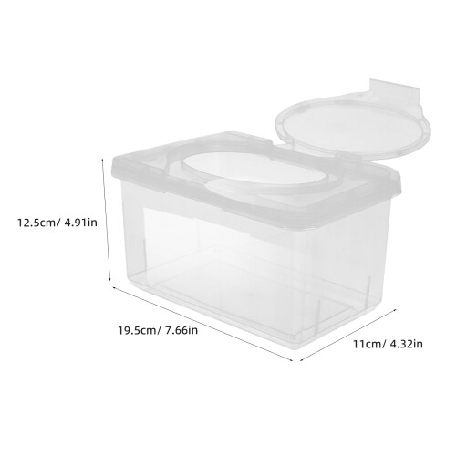 2Pièces Distributeur Lingettes Bébé PP Transparent Réutilisable Maison 1