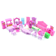 22-teiliges Puppenhaus-Miniaturmöbel-Set aus Plastik – Zufällige Farben, Platzsparend & Leicht