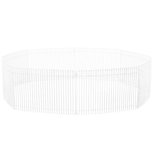 1Ensemble Parc Métal Pour Petits Animaux Blanc, Durable Et Sécurisant