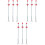 9Pcs Red Silver Sink Cleaning Tool Iron Wire Drain Extractor 3
