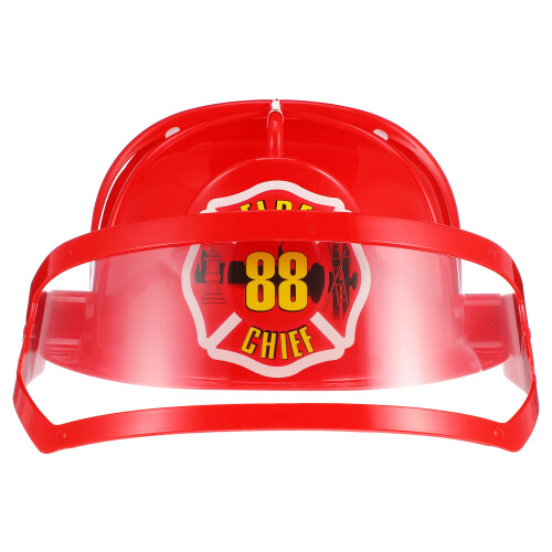 2Pcs Red Construction Toy Safety Fire Hat Educational Kids PVC