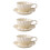 3Sets Daily Use Ceramic Coffee Mug White Handle with Saucer 8
