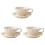 3Sets Daily Use Ceramic Coffee Mug White Handle with Saucer 4