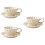 3Sets Daily Use Ceramic Coffee Mug White Handle with Saucer 7