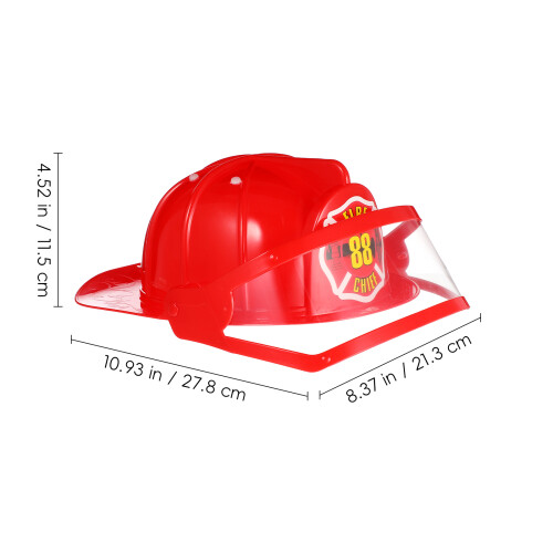 2Pcs Red Construction Toy Safety Fire Hat Educational Kids PVC 1