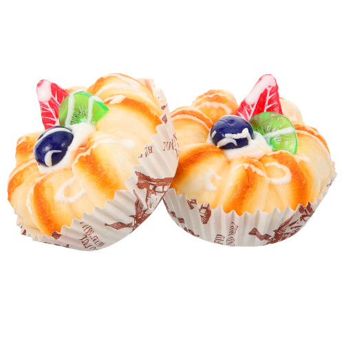 4Pcs Lifelike Fake Cake Model PU Material Decorative Props