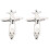 4Pairs Silver Copper Airplane Studs Men Cufflinks Classic Suit Decor 1