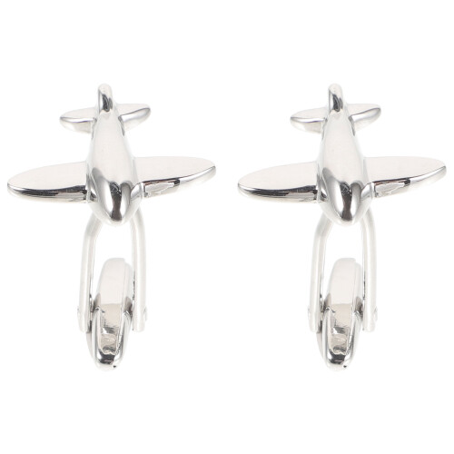 4Pairs Silver Copper Airplane Studs Men Cufflinks Classic Suit Decor
