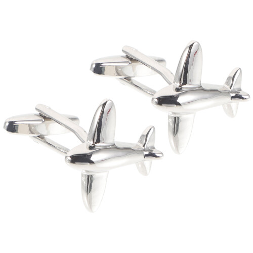 4Pairs Silver Copper Airplane Studs Men Cufflinks Classic Suit Decor 1