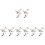 4Pairs Silver Copper Airplane Studs Men Cufflinks Classic Suit Decor 3