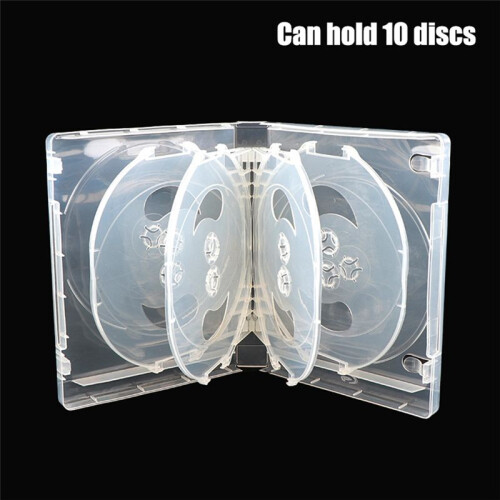 CD Storage Box 10-Piece Pack CD Case Plastic Double-Sided CD Storage Car CD Case Thickened DVD Case,White 1