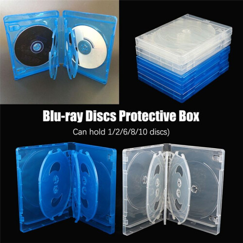CD Storage Box 10-Piece Pack CD Case Plastic Double-Sided CD Storage Car CD Case Thickened DVD Case,White 2