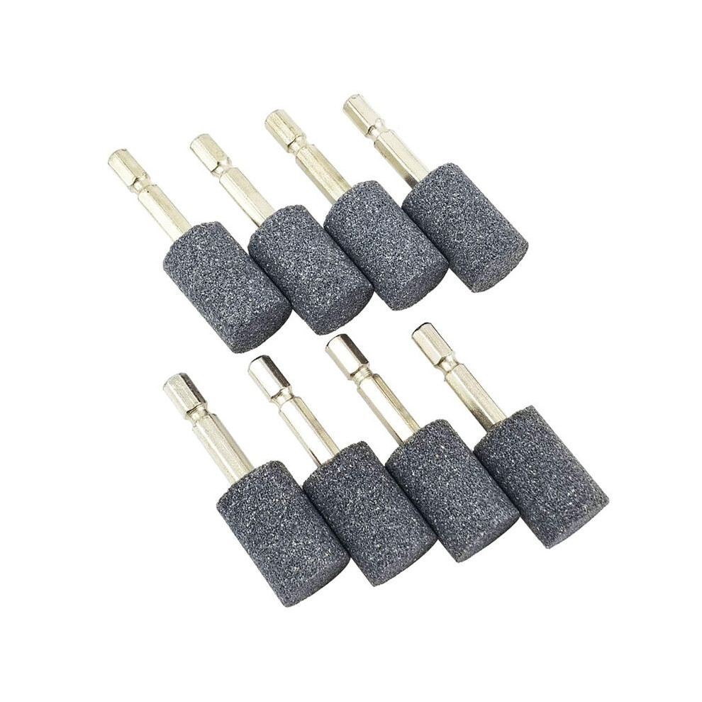 8 Pcs Cylinder Grinding Stone - 1/4Inch Hex Shank Abrasive Stone Mounted Grinding Point For Rotary Tool Drill (20Mm) 6031264453299