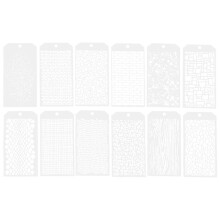 12 Pièces Pochoirs pour L'Artisanat, Pochoirs de Superposition de Points de Brique Pochoirs de Texture Artistique Mixte pour la Peinture sur la