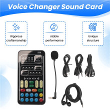 I9 Voice Changer Full Kit Multiple Audio Effect  Live Sound Cards Ultra-Thin Portable Live Sound Card Mic Tool