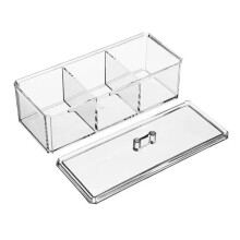 Acrylic Tea Container Storage Box Used in Kitchen Cabinet and Pantry Holder for Tea Bags, Packets