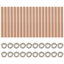 20 Stuks Houten Spiraalkaarslonten 4x0,32 Inch/100x8 mm, Houten Lontbuis met Standaard voor Het Maken van Kaarsen, Natuurlijk Rond Hout