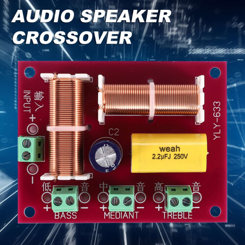 2Pcs 200W 3 Way Audio Speaker Crossover Treble + Midrange + Bass Independent Crossover Speakers Filter Frequency Divider 1