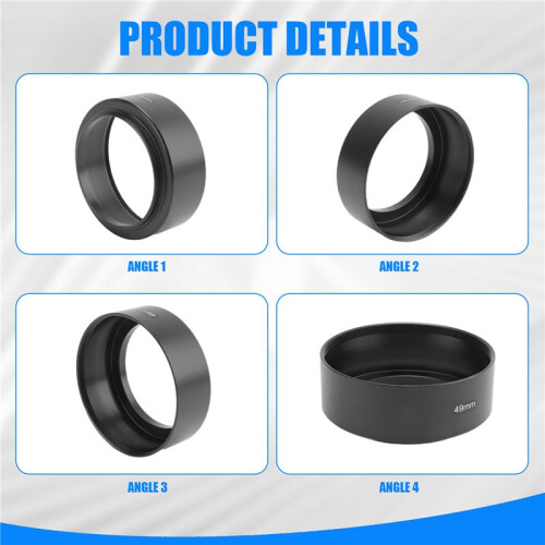 49mm Mount Standard Metal Lens Hood for 2