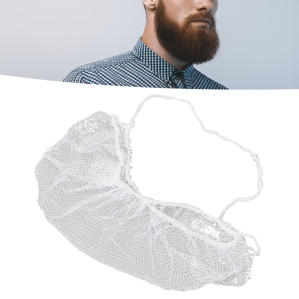 White 100pcs Latex-Free Nylon Disposable Beard Protector Nets