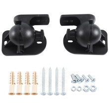 Universal Rotatable Speaker Wall Mount Stand Bracket 1 Pair Black