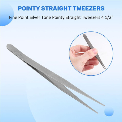 Pointe fine ton argent pincettes droite pointu 1