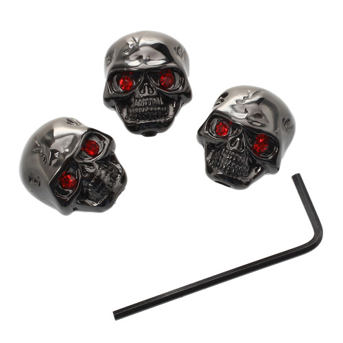 3pcs Electric Guitar Skull  Volume Control Knobs---Black 1