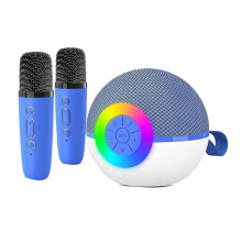 Karaoke Machine with 2 Mic,Portable Microphone Song Toys with LED Light,Chritmas Birthday Gift for Kids,D