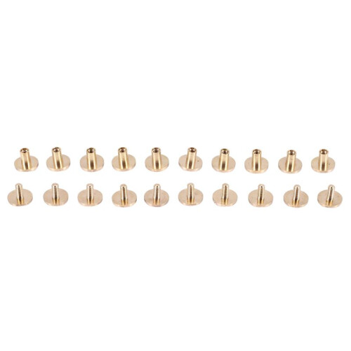 10x Arc Solid Brass Button Stud Screw Nail Screw back Leather Rivet Belt 6mm