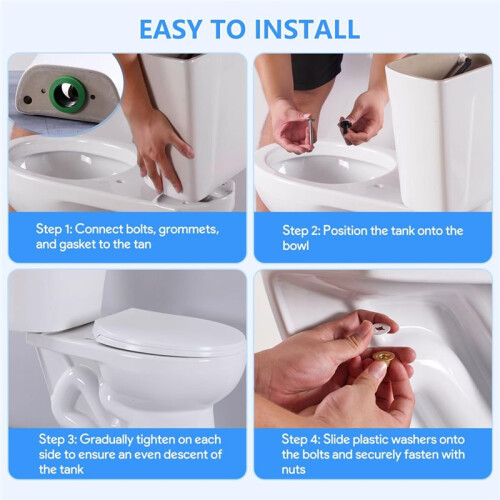 Kit de Substituição de Vaso Sanitário Dentro Do Tanque, 3 Polegadas, Pacote com 2 Juntas de Tanque de Vaso Sanitário, Parafusos e Outras Peças 2
