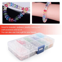 300 Pcs Perles De Verre,Perles a Facettes 10 Couleurs 8Mm Perles De Cristal Pour Fabrication De Bijoux,Projets De Perles Diy,Bracelets,